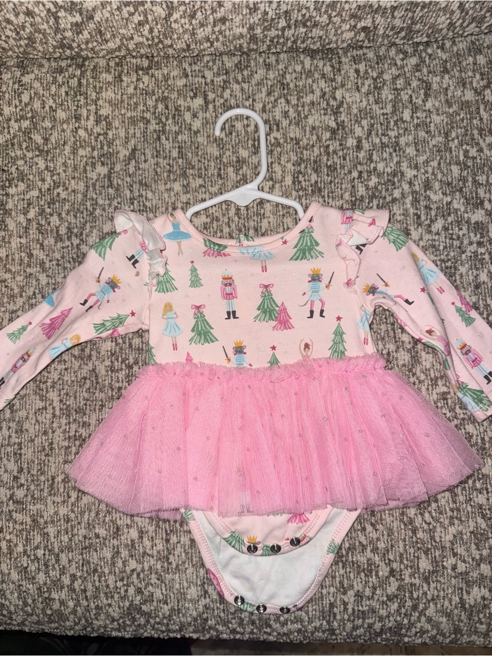 Mud Pie Pink Nutcracker Tulle Tutu Bodysuit